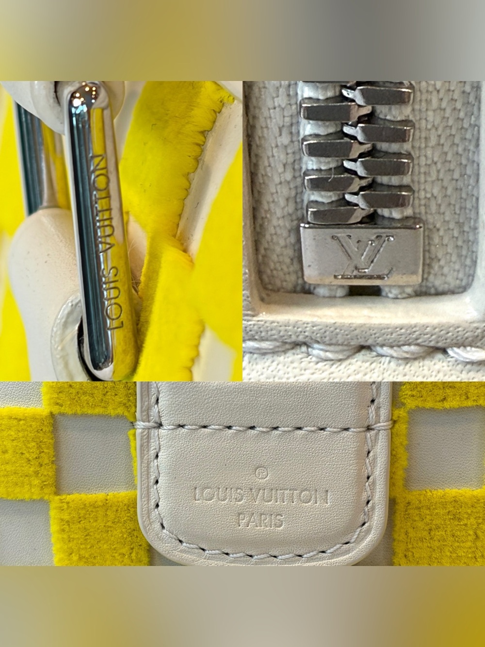 Louis Vuitton 2013 LTD Damier Plush Cube Speedy EastWest, yellow/silver, EUC🦄 - Picture 16 of 17